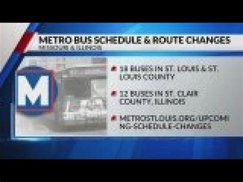 Metro Bus schedule and route changes happening today