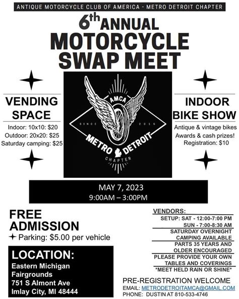 Metro Detroit AMCA 6th annual motorcycle swap meet