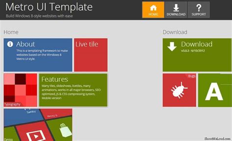 Metro Style Windows 8.1 UI HTML Template and Website free