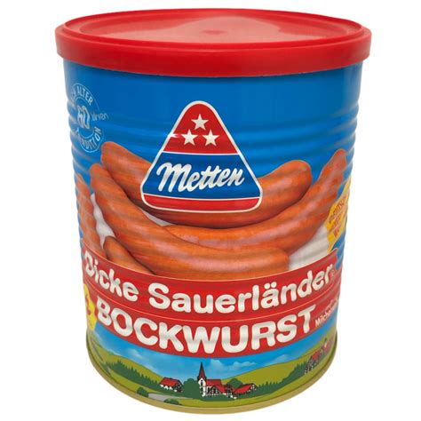 Metten Dicke Sauerländer Bockwurst 30x80g (6x400g Dose) Maille …