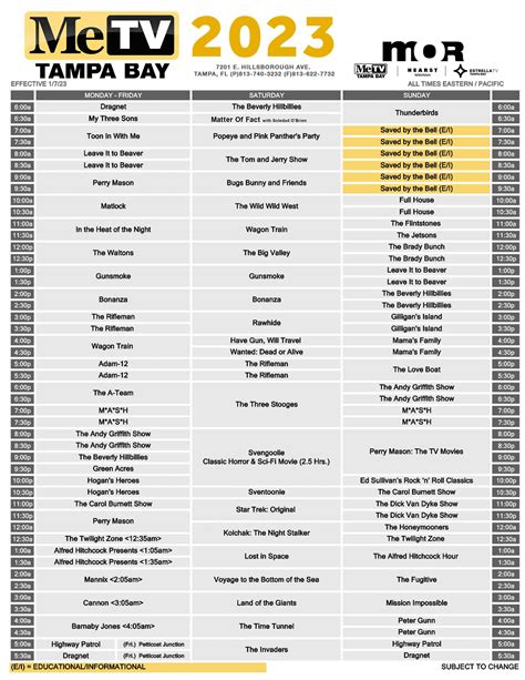 Metv 2023 schedule. MeTV New Schedule Fall 2023 has always been browsed by TV enthusiasts, especially MeTV. If you are one of them, please ensure that you check the complete schedules in the following list. All you need to do is click the view site button, and you'll be taken there. MeTV New Schedule Fall 2023 