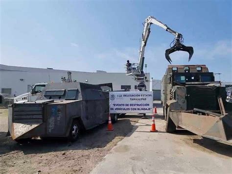 Mexican authorities destroy 14 homemade armored cars used by drug cartels