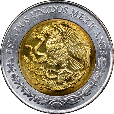 Mexican rare coins. Ten centavos (D) Twenty centavos (D) Fifty centavos (D) One peso (C) Two pesos (C) Five pesos (C) Ten pesos (C) Twenty pesos (C1) Texts that describe the currently banknotes and coins design features and security features. 