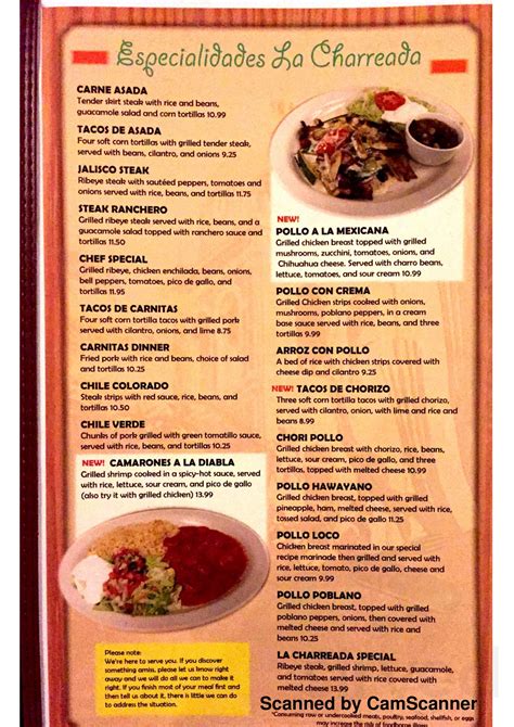 Restaurant menu, map for La Charreada located in 45804, Lima OH, 3355 Harding Highway Ohio; Lima;. . 