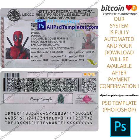 Mexico ID Card Template ALL PSD TEMPLATES