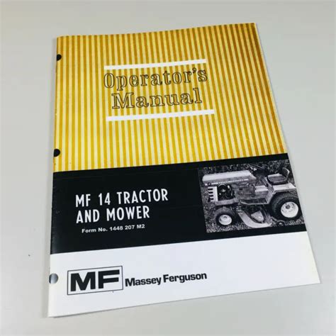 Mf 14 garden tractor owners manual. - Manuale della sindrome da affaticamento cronico.
