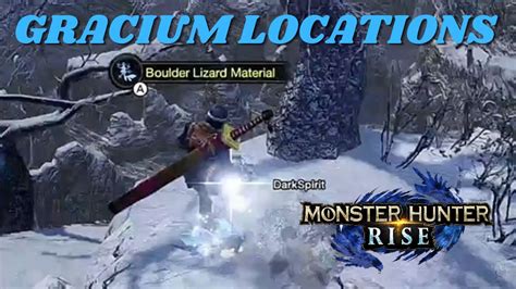 Gracium Locations Monster Hunter Rise Farming shows you where to find Gracium Material in MH Rise, that can be used for crafting Weapons & Armor like Chillblade, …. 