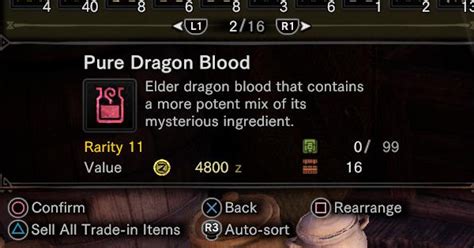 Elder Dragon Blood is a Material type of Item in Monster Hunter World (MHW). These useful parts are gathered and collected by Hunters in order to improve …. 