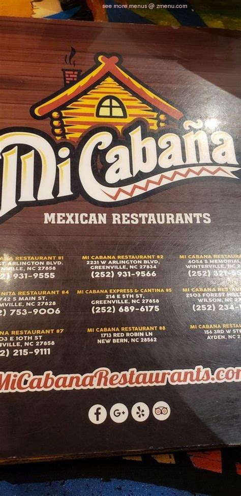 Mi cabana new bern. $$ • Mexican • Latin American • New Mexican. x $0 delivery fee. new customers. Enter address. to see delivery time. Appetizers. Guacamole Dip. $3.49 · Mi Cabana ... 