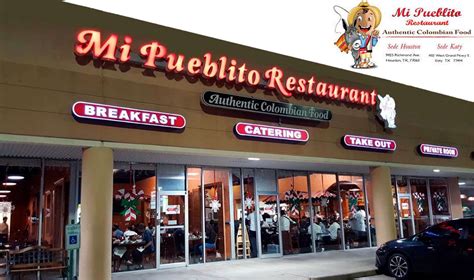 Mi pueblito restaurant. Mi Pueblito Restaurant is a cozy and inviting spot in Houston, Texas, that specializes in serving traditional Colombian cuisine. With its generous portions, you're guaranteed to be satisfied with your meal. The restaurant also offers live music on … 