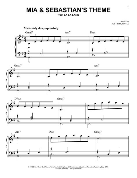 Mia and sebastian's theme piano sheet music. Download and print free sheet music of Mia & Sebastian's Theme by Justin Hurwitz for piano. This score is based on the popular song from the movie La La Land and is rated easy for beginners. 
