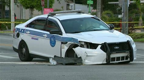 Miami Police sergeant taken to hospital after officer-involved accident at station