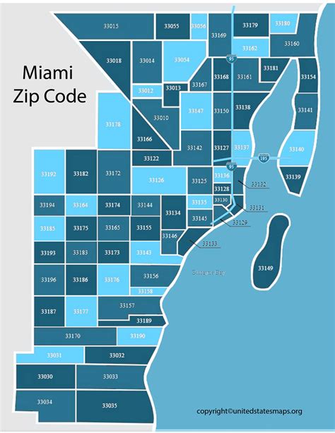 Miami Zip Code Map Miami by Zip Code Map in Detail