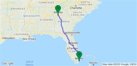 The total driving distance from Miami, FL to Atlanta, GA is 662 miles or 1 065 kilometers. Each person would then have to drive about 331 miles to meet in the middle. It will take about 5 hours and 9 minutes for each driver to arrive at the meeting point. For a flight, the straight line geographic midpoint coordinates are 29° 46' 16" N and 82 .... 