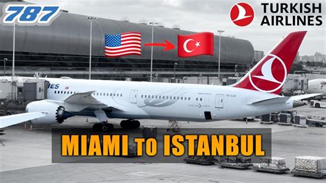Miami to istanbul. All flight schedules from Miami International , Florida , USA to Istanbul Airport, Turkiye . This route is operated by 1 airline (s), and the flight time is 12 hours and 20 minutes. The distance is 5989 miles. USA. 