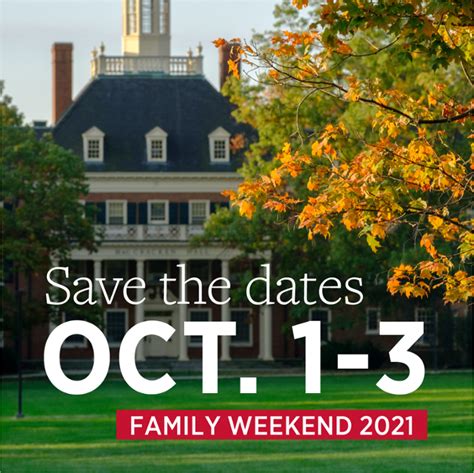 Schedule of Events Parents and Family Weekend: Oct. 6 