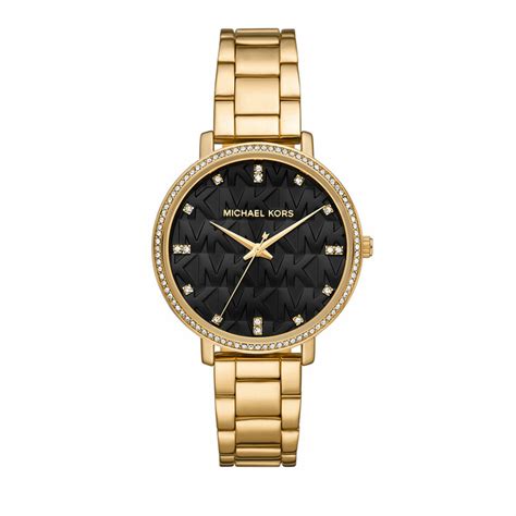 Michael Kors Pyper Black and Gold Women