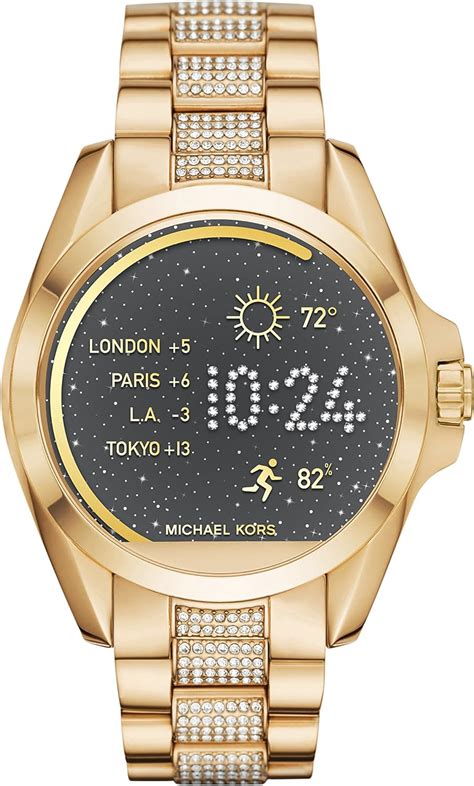 Michael kors access smartwatch. Mar 28, 2021 · Our Michael Kors Access Gen 5 Bradshaw smartwatch is designed for the fast-paced lifestyle. Crafted from polished gold-tone stainless steel and powered by Wear OS by Google™, this next-generation style features an updated speaker, heart-rate tracking, payment methods, swimproof functionality and more for your daily needs. 