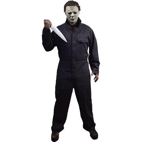 One size fits most teens and adults. Spot clean only. Officially licensed Halloween product. SKU: 792836. Product Warnings & Disclaimer. Intended for adult use only. Reviews. This Scary Michael Myers Mask is designed to look like Michael Myers' signature mask with attached brown camel hair. Get ready for a killing spree by wearing this Michael ... . 