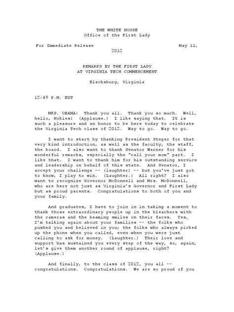 Michelle obama speech transcript