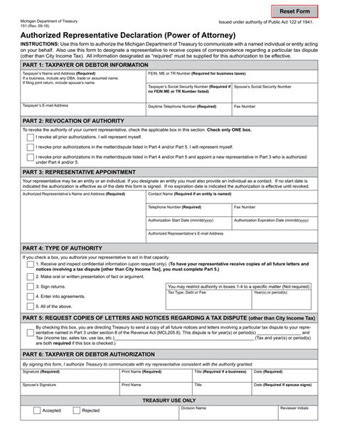 Michigan Form 151 mimekodesign