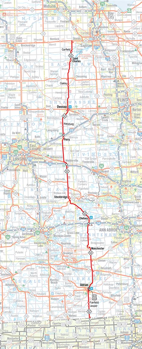 Michigan Highways: Route Listings: M-52