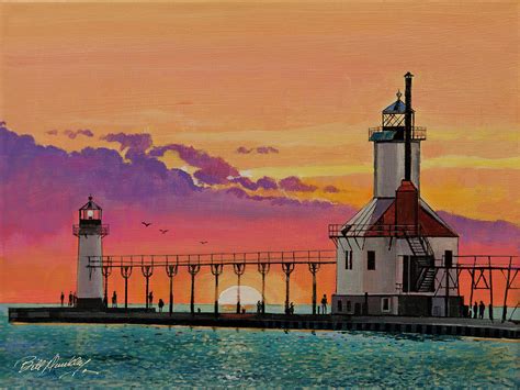 Michigan Lighthouse Drawings - Pixels