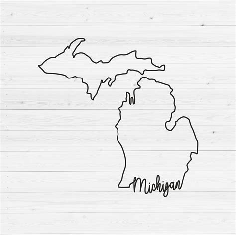 Michigan Map Svg Etsy