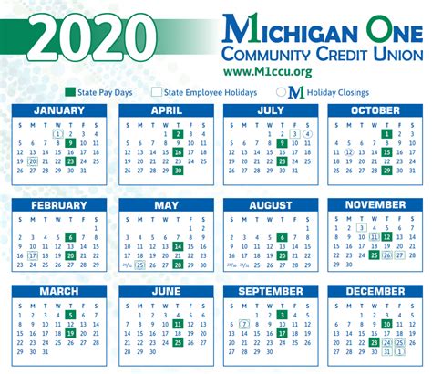 Michigan State Calendar