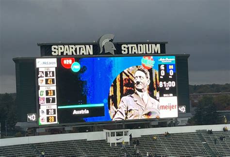 Michigan State apologizes after Hitler's image on videoboards in pregame quiz