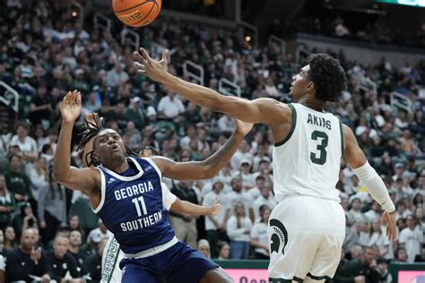 Michigan State holds Georgia Southern to 11 first-half points and wins 86-55