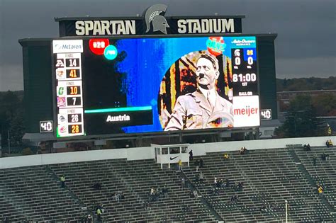 Michigan State shows Hitler’s image on videoboards in pregame quiz before loss to No. 2 Michigan