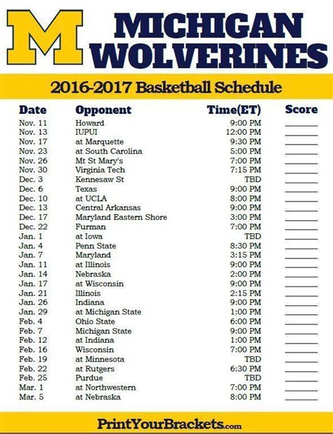 Michigan basketball schedule espn. 