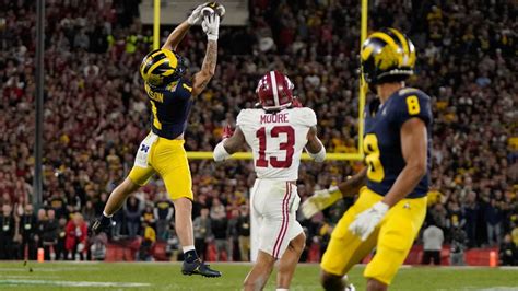 Michigan beats Alabama 27-20 in overtime at the Rose Bowl, advances to CFP championship game