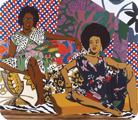 Mickalene thomas. Mickalene Thomas 12. Imagine a radiant black woman pictured larger than life, her eyes, lips, and afro exquisitely detailed in rhinestones so that she sparkles and shines. She is a vision of luminosity that draws you in, set upon a pastiche of vintage patterns that evoke the spirit of the 1970s. She is the Foxy … 