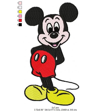 Mickey MOuse Applique Machine Embroidery Design PatternINSTANT DOWNLOAD Mickey Mouse Applique