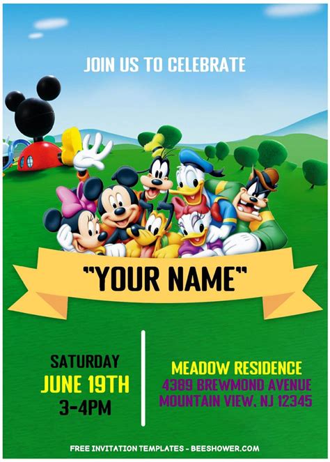 Mickey Mouse Birthday Invitation Template Postermywall