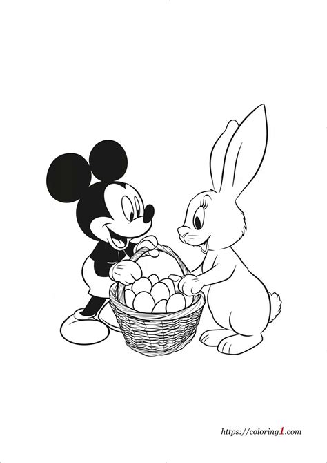 Mickey Mouse Easter Coloring Pages