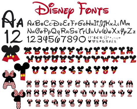 Mickey Mouse Font Svg Disney Font SVG Disney Alphabet SVG Etsy
