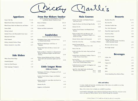 Mickey mantle menu winstar. View the online menu of Mickey Mantle's Lounge and other restaurants in Thackerville, Oklahoma. Mickey Mantle's Lounge « Back To Thackerville, OK. 2.51 mi. Food $$ 