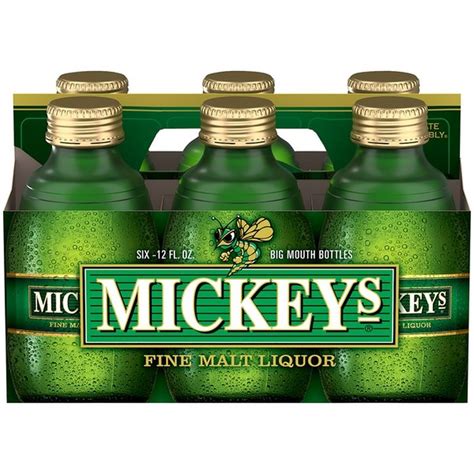 Mickies beer. Big mouth bottles. Keep America beautiful. Please do not litter. Please recycle. mickeys.com. 