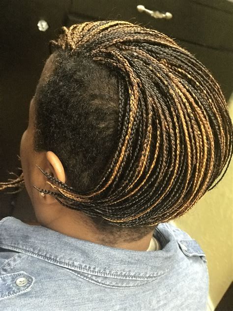 Micro Braids With Shaved Sides And Back, Basic braids (straight