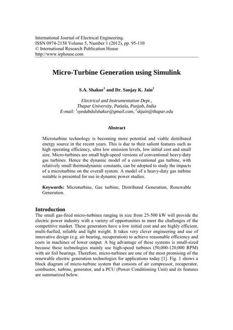 Micro Turbine Generation Using Simulink