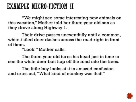 Micro fiction examples 100 words.  Free, bite-sized tales that pack complete narratives into ex...