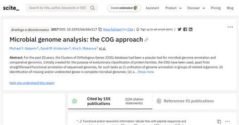 Microbial genome analysis: the COG approach - PubMed