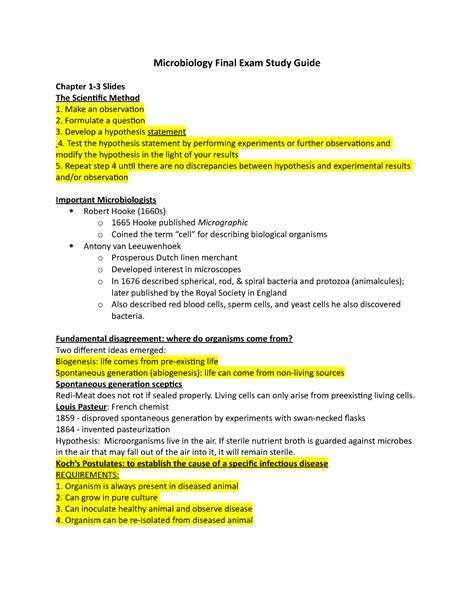 Microbiology lab final exam study guide. - A student s guide to analysis of variance.