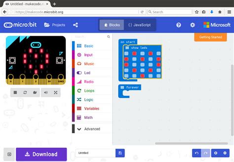 Microbit download.  A Blocks / JavaScript code editor for the micro:bit powered by Microsoft Ma...
