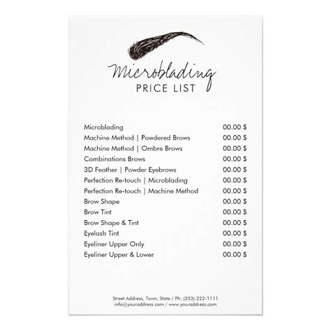 Microblading Price List