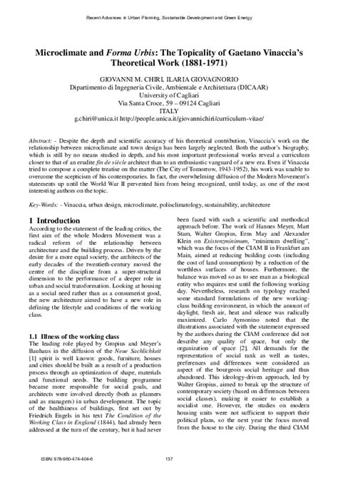 Microclimate and Forma Urbis: The Topicality of Gaetano ...