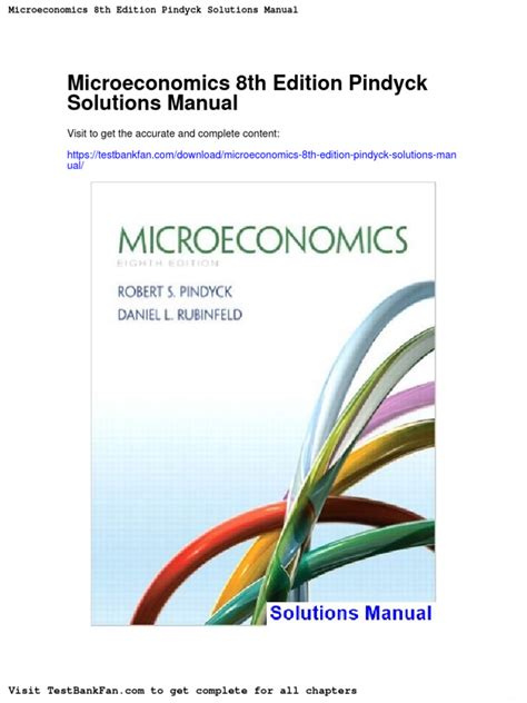 Microeconomics pindyck 8th edition solutions manual. - Organisation du travail et économie des entreprises.